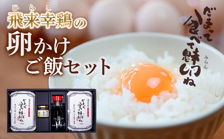 【宮崎小林・地鶏の里】飛来幸鶏の卵かけご飯セット「黙って食べて魅卵ね」