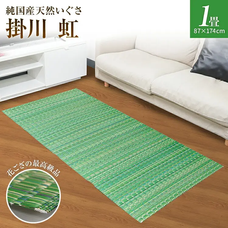 純国産天然いぐさ　「掛川　虹」１畳（緑色）　BG002