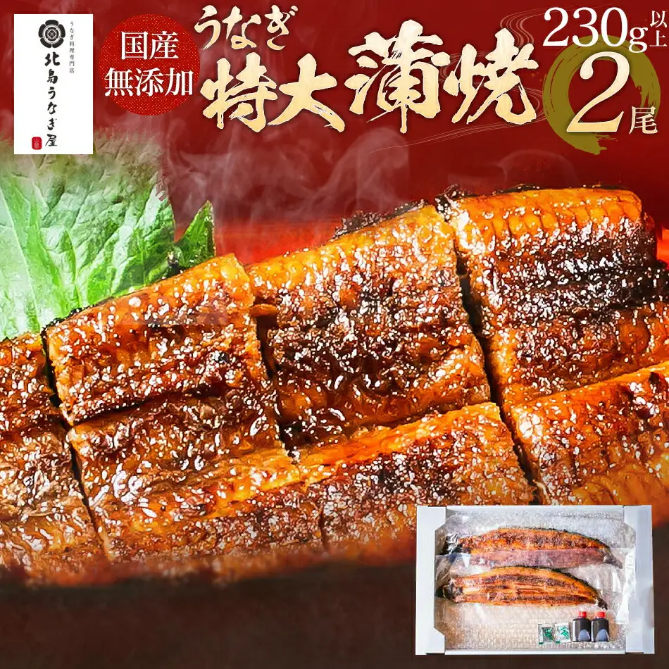 うなぎの特大蒲焼（2尾）230g以上×2尾　AE04