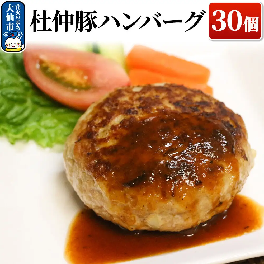 大仙市産 杜仲豚ハンバーグ 30個 【長沼商店】