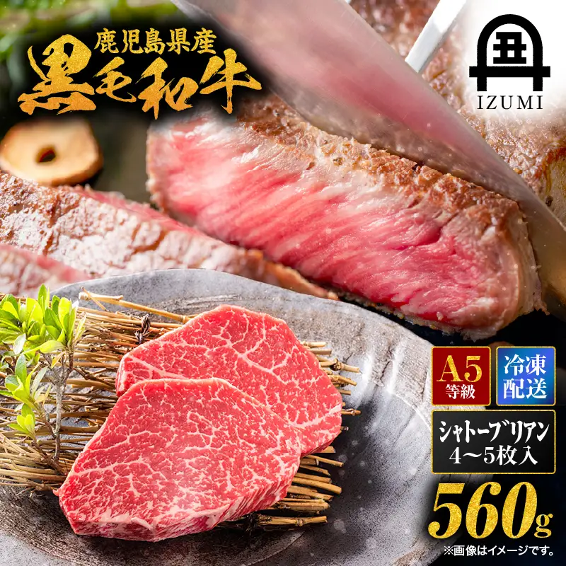 506-1 鹿児島県産 黒毛和牛 シャトーブリアン 4～5枚入（約560g） KN019-008 肉 牛 冷凍