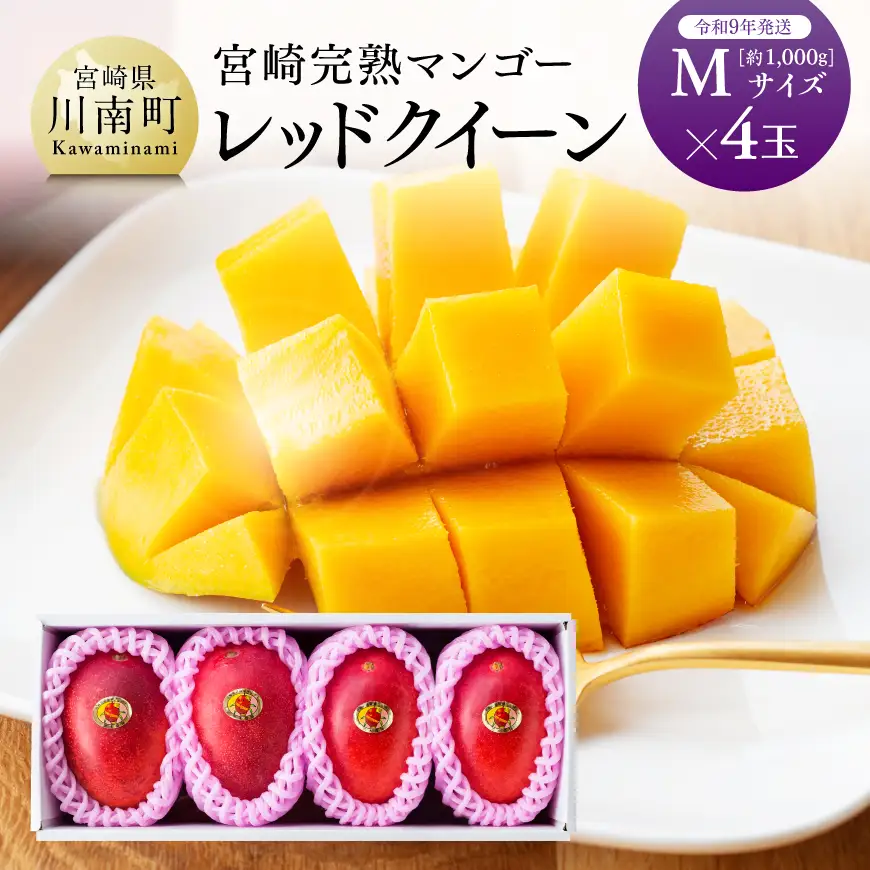 【令和9年発送】宮崎県産完熟マンゴー　「レッドクイーン」M×4玉 【 果物 フルーツ マンゴー 宮崎県産 完熟マンゴー みやざきマンゴー 先行予約 数量限定 期間限定 】