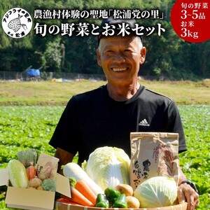 農漁村体験の聖地「松浦党の里」旬の野菜とお米(3kg)セット【119-0001】