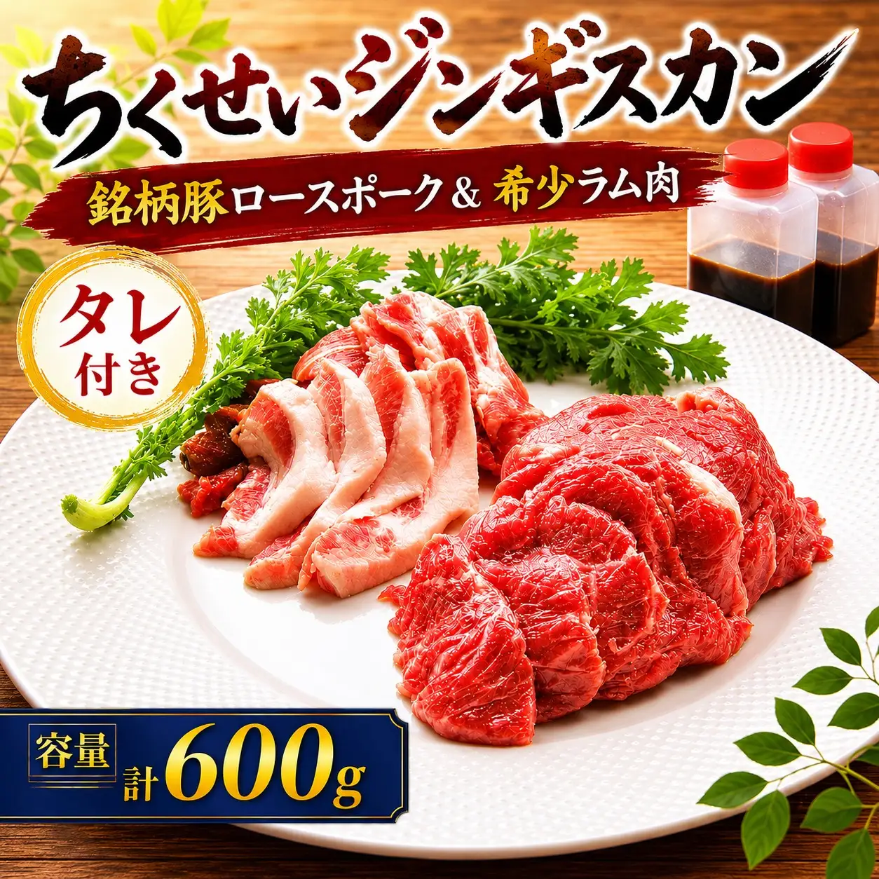 梨 果汁使用！【茨城産銘柄豚ローズポーク　&　希少ラム肉】の【ちくせいジンギスカン】