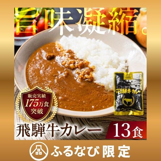 【ふるなび限定】飛騨牛カレー13袋 訳あり |  ビーフ レトルト 訳あり DC006-CP01　FN-Limited-VO