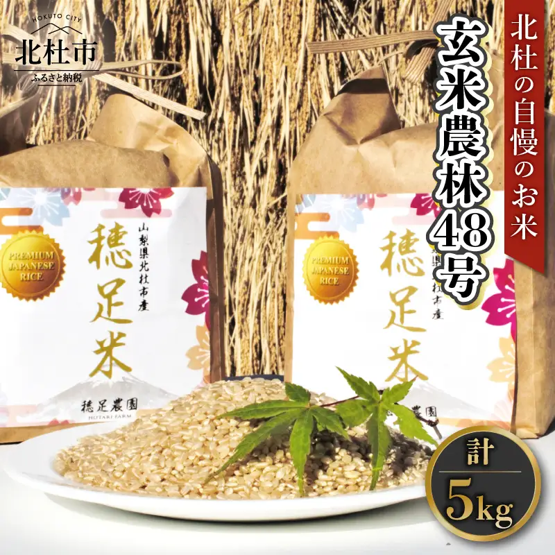 【先行予約】【令和8年度新米】玄米 有機肥料使用 農林48号 5kg×1袋 [h154]