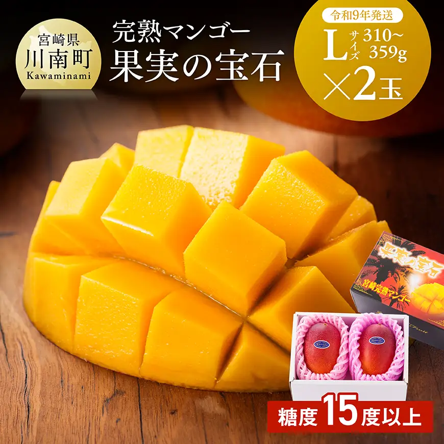 【令和9年発送】【宮崎県産完熟マンゴー】果実の宝石　L×2玉 【 果物 フルーツ マンゴー 宮崎県産 みやざきマンゴー 先行予約 数量限定 期間限定 】