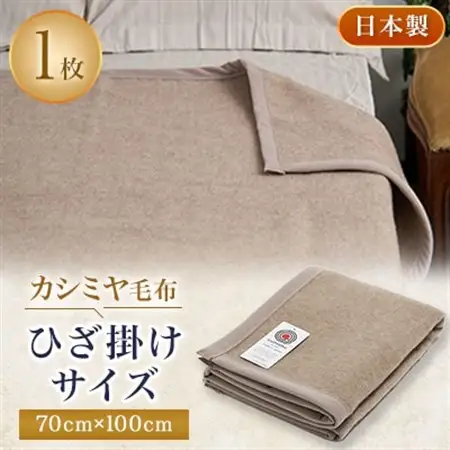 カシミヤ毛布　ひざ掛けサイズブランケット　70cm×100cm【1253542】