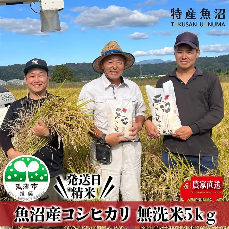 令和7年産 農家直送！ 魚沼産 コシヒカリ 無洗米 5kg |コシヒカリ