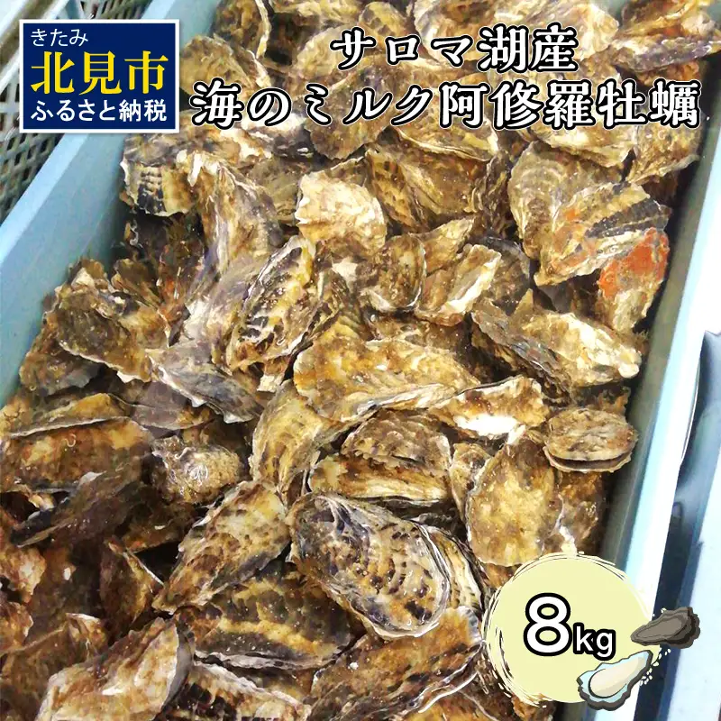 【予約：2026年10月中旬から順次発送】サロマ湖産 海のミルク 阿修羅牡蠣 8kg ( 魚介類 海鮮 魚介 牡蠣 かき カキ 海のミルク サロマ湖 8キロ 1年カキ )【031-0016-2026】