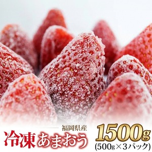 福岡県産 冷凍あまおう 摘みたて 1,500g(500g×3パック)_福岡県産 冷凍 あまおう 摘みたて 1,500g 500g × 3パック デザート 果物 いちご いちごの王様 冷凍いちご 食べ方いろいろ ヨーグルト アイス ジャム シャーベット スムージー ケーキ ドリンク お取り寄せ お取り寄せスイーツ 福岡県 久留米市 送料無料 〔Fi036〕
