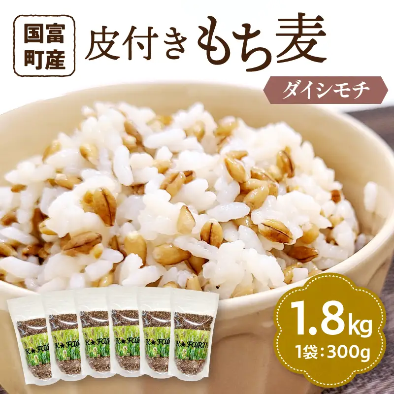 皮付きもち麦(ダイシモチ）300g×6袋