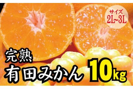 【2022年秋以降発送予約分】＼光センサー選別／ 【農家直送】先行予約 完熟有田みかん 2L～3Lサイズ　約10kg  有機質肥料100%　※2022年11月中旬より順次発送予定（お届け日指定不可） みかん 柑橘類【nuk106】