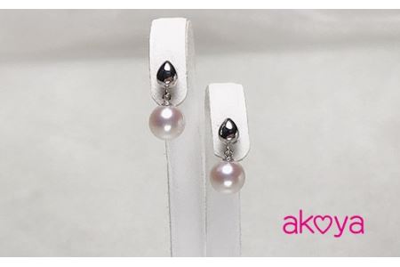 akoya ぷっくりしずく ピアス ( K18WG ) 三重県 伊勢志摩 真珠 パール ピアス 18金 K18 / パール