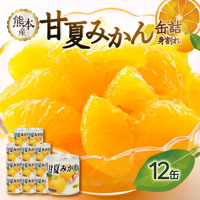 甘夏みかん 缶詰 12缶入り（身割れ） 007-013