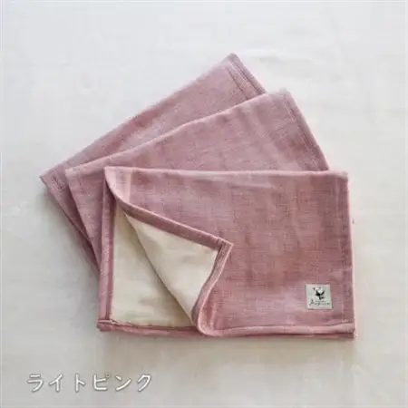 6重ガーゼタオル同色3枚セット(ライトピンク)_雑貨・日用品  タオル _【1238181】