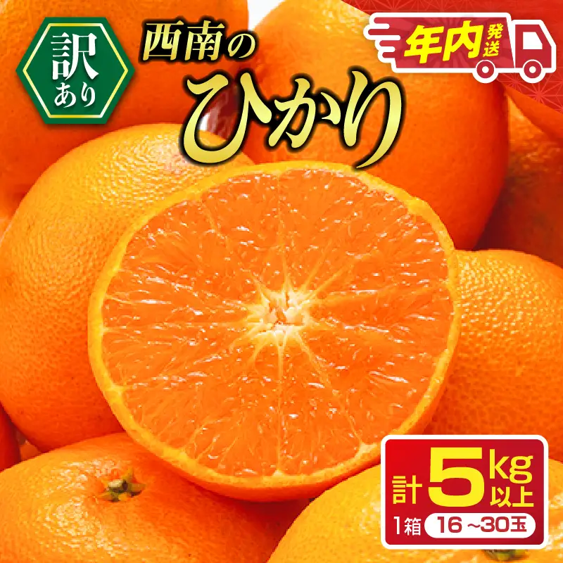 年内お届け 先行予約 訳あり みかん 西南のひかり 5kg 希少 2026 12月発送_BC168-26