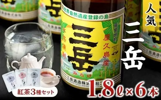焼酎一升瓶 三岳6本+紅茶セット｜焼酎 紅茶