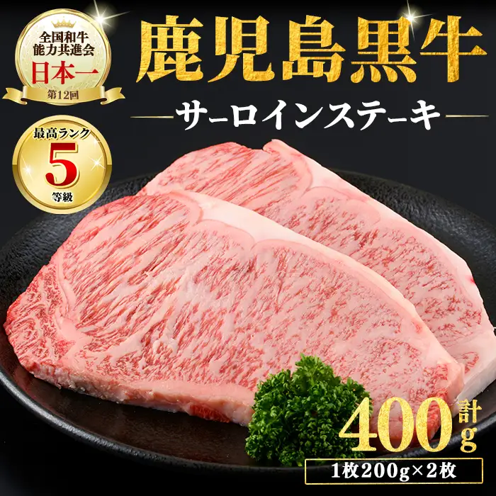 b0-116 鹿児島黒牛サーロインステーキ2枚セット 計400g