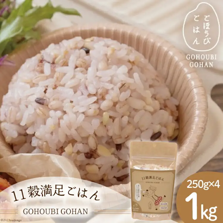 米 無洗米 11穀満足ごはん ごほうびごはん 250g×4 計 1kg