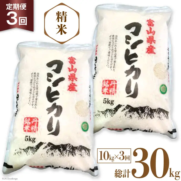 米 令和8年産 コシヒカリ 精米 10kg 3回 定期便