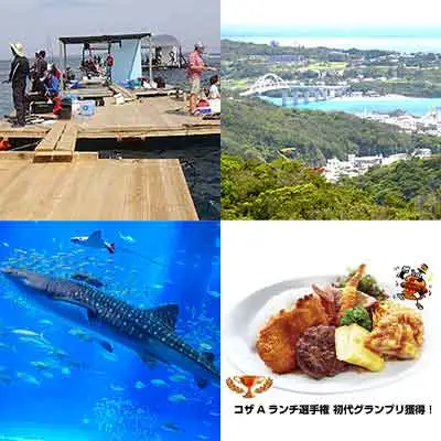 もとぶ町を満喫【体験】プラン　4名（イカダ釣り・美ら海水族館・ランチ付）