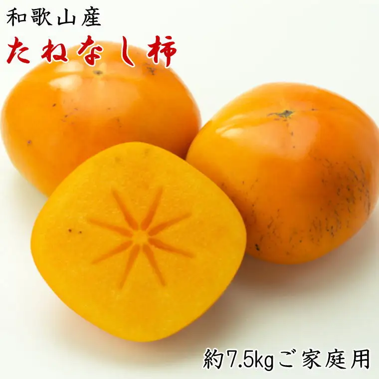【秋の味覚】和歌山産のたねなし柿ご家庭用約7.5kg【tec410A】