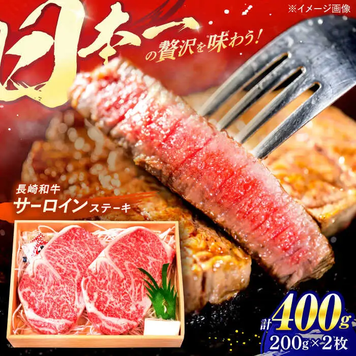 長崎和牛 A5ランク サーロインステーキ 2枚 計400g / ステーキ すてーき 和牛 牛肉 ぎゅうにく 国産牛 牛 肉 サーロイン A5 焼肉 / 諫早市 / 焼肉おがわ [AHCD001]