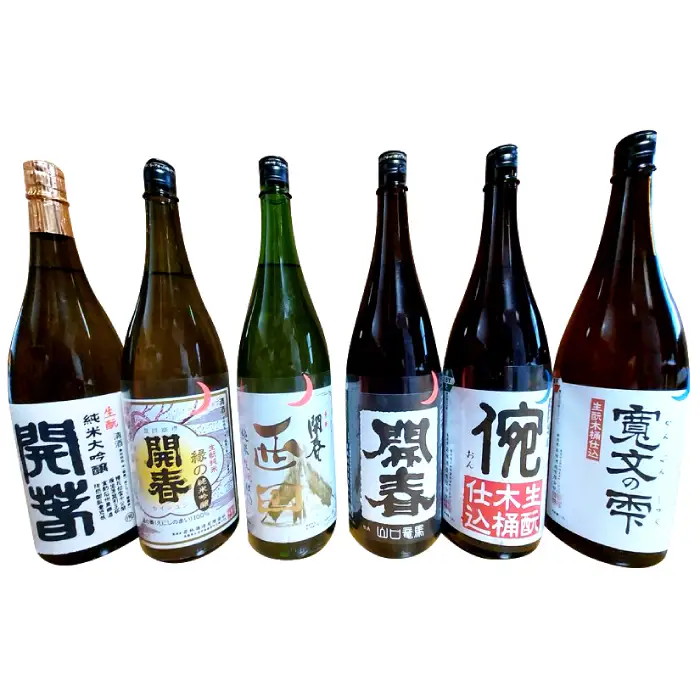 若林酒造「開春」日本酒 生もと6種飲み比べセット（1.8L×6本）【日本酒 6本 セット 6種類 1800ml 開春 生酛 生もと きもと 西田 寛文の雫 倇 生酛山口 生酛純米吟醸 生酛純米大吟醸 飲み比べ ギフト 父の日 島根県 大田市】