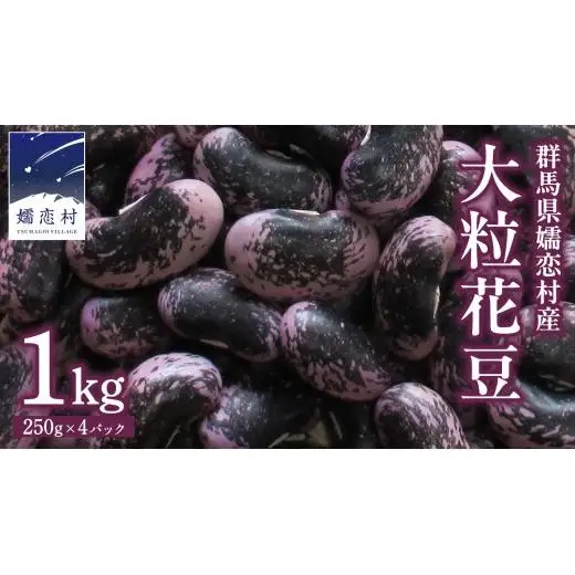 嬬恋村 浅間高原特産 【 大粒 】乾燥花豆1kg  数量限定 [AI002tu]