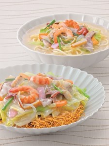 〈具材付〉冷凍ちゃんぽん・皿うどん各2食長崎ちゃんぽんお取り寄せ / 長崎ちゃんぽん 皿うどん うどん チャンポン /  諫早市 / サンクスラボ株式会社 [AHCH004]