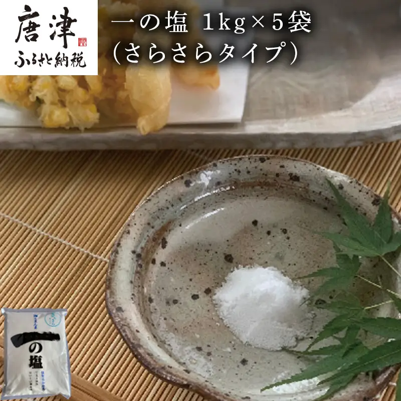 唐津 一の塩 1kg×5袋 (さらさらタイプ)