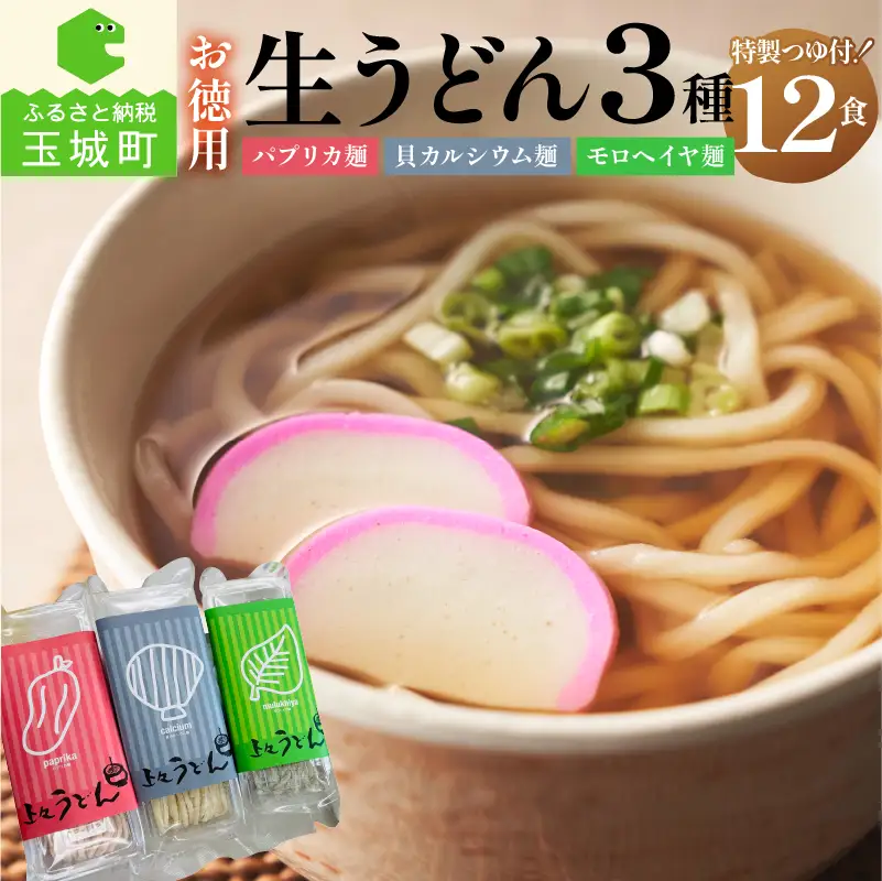 お徳用(簡易包装) 生うどん3種12食詰め合わせセット [うどん 詰め合わせ]