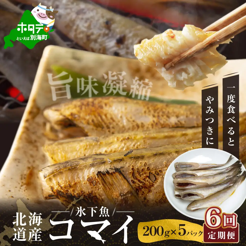 【定期便】北海道産 干しこまい  1kg[ 200g × 5パック ]×6ヵ月【全6回】こまい 別海町