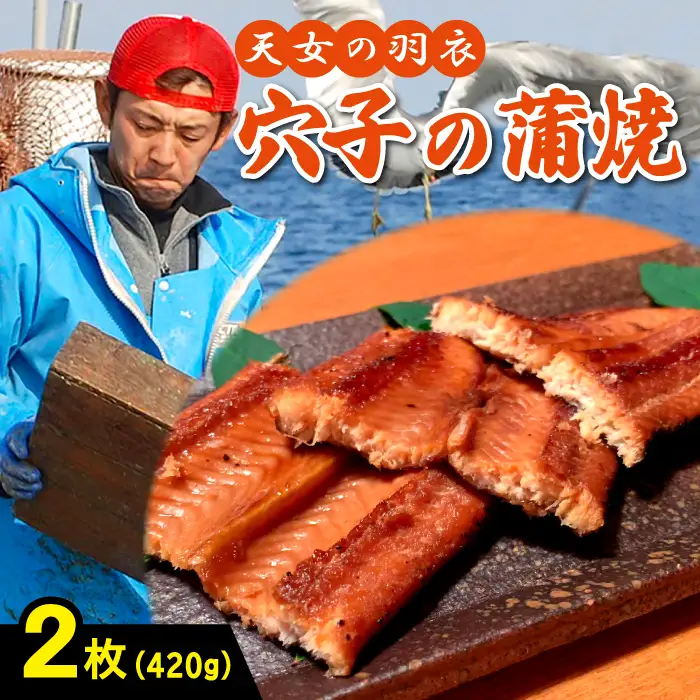 あなご 蒲焼 2枚 合計420g 天女の羽衣【合計420g 穴子蒲焼き 魚介類 魚 穴子 アナゴ 蒲焼き 仕込み醤油 タレ付き 山椒付き 新鮮 冷凍 真空パック 贈答 ギフト 父の日 母の日】
