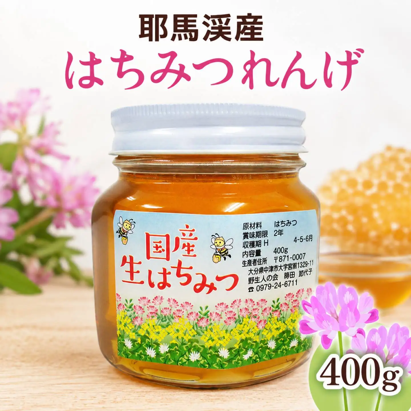 中津・耶馬渓のはちみつ れんげ 400g × 1瓶 時田養蜂場 | 国産 蜂蜜 はちみつ ハチミツ レンゲ 蓮華 瓶 大分県産 九州産 大分県 中津市