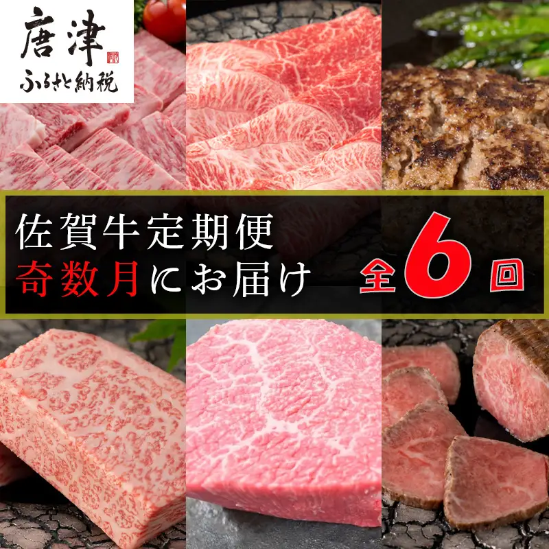 【定期便全6回】佐賀牛定期便(カルビ・ロース・ハンバーグ・サーロイン・モモブロック・ローストビーフ)奇数月にお届けします! ステーキ ハンバーグ