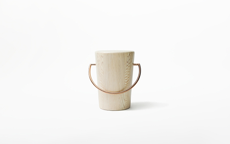 【FIL】ハンドルスツール MASS Series Handle Stool -Natural Wood & Copper Frame-　小国杉 スツール チェアー チェア ローチェア 丸椅子 椅子 インテリア 家具 木製 無垢材 受注生産 おしゃれ リビング ダイニング Foreque 熊本 阿蘇 南小国町 送料無料