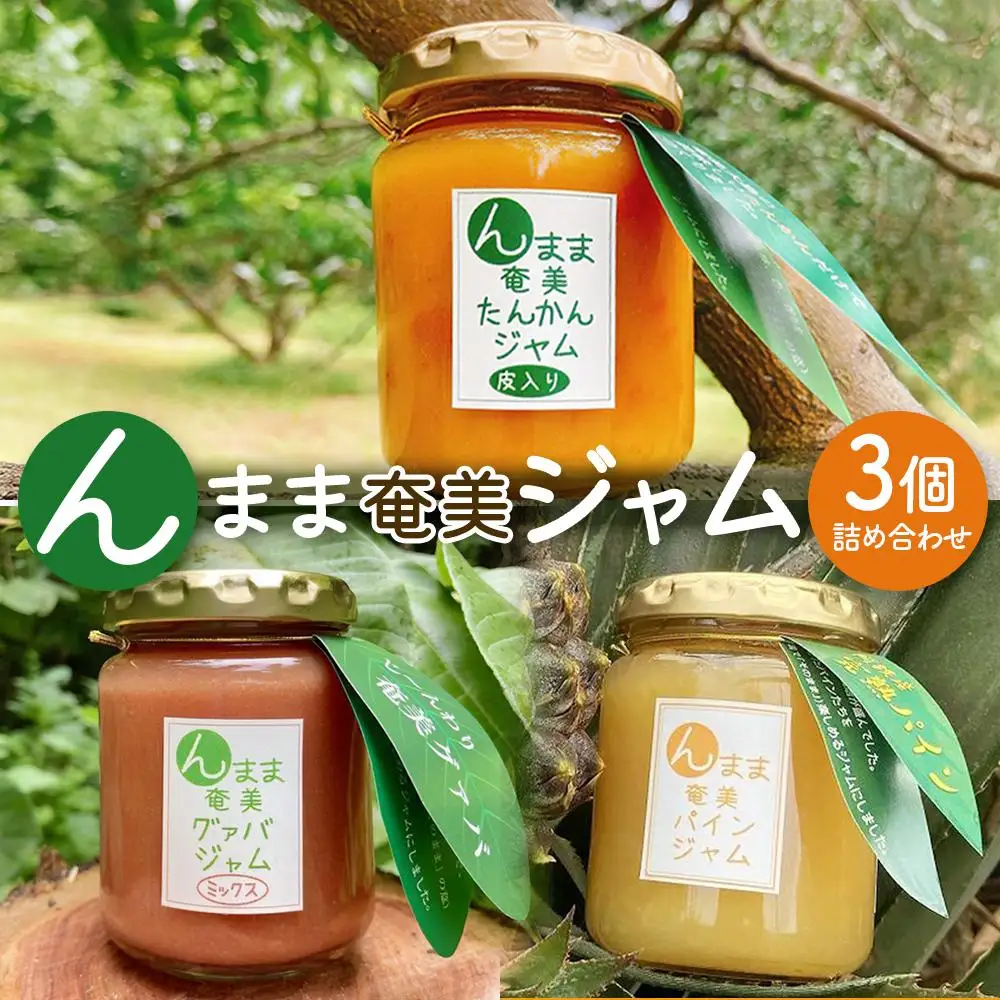 農家謹製★奄美大島産トロピカルフルーツジャム３個セット【たんかん・グァバ・パインジャム詰合せ】