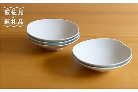 【白山陶器】【グッドデザイン賞受賞】ともえ浅鉢（中）白磁 5枚セット 食器 皿 【波佐見焼】[TA104] 波佐見焼