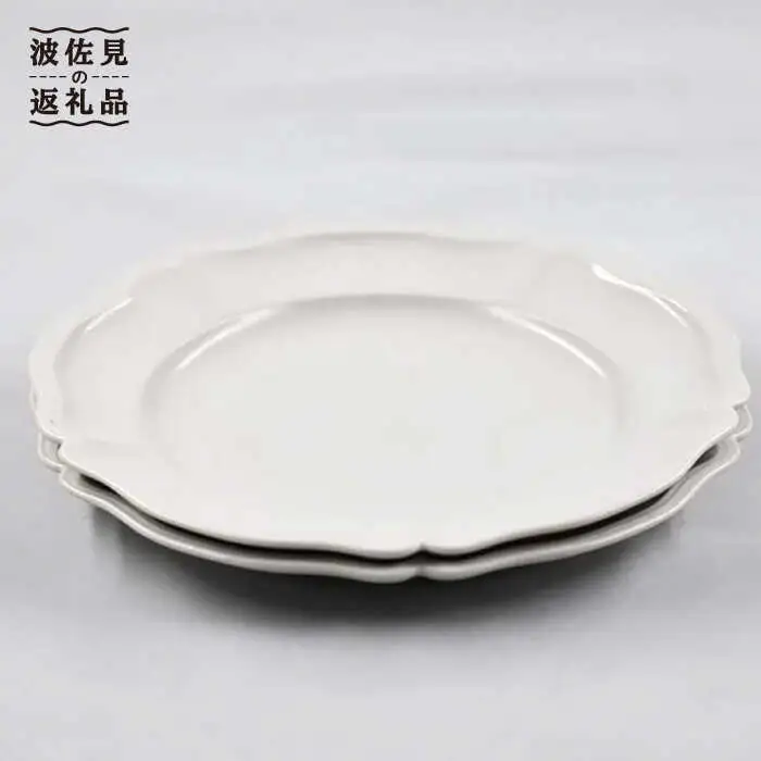 【波佐見焼】フレーム サークル プレート オフホワイト M 3枚セット 食器 皿 【堀江陶器】 [JD156] 波佐見焼
