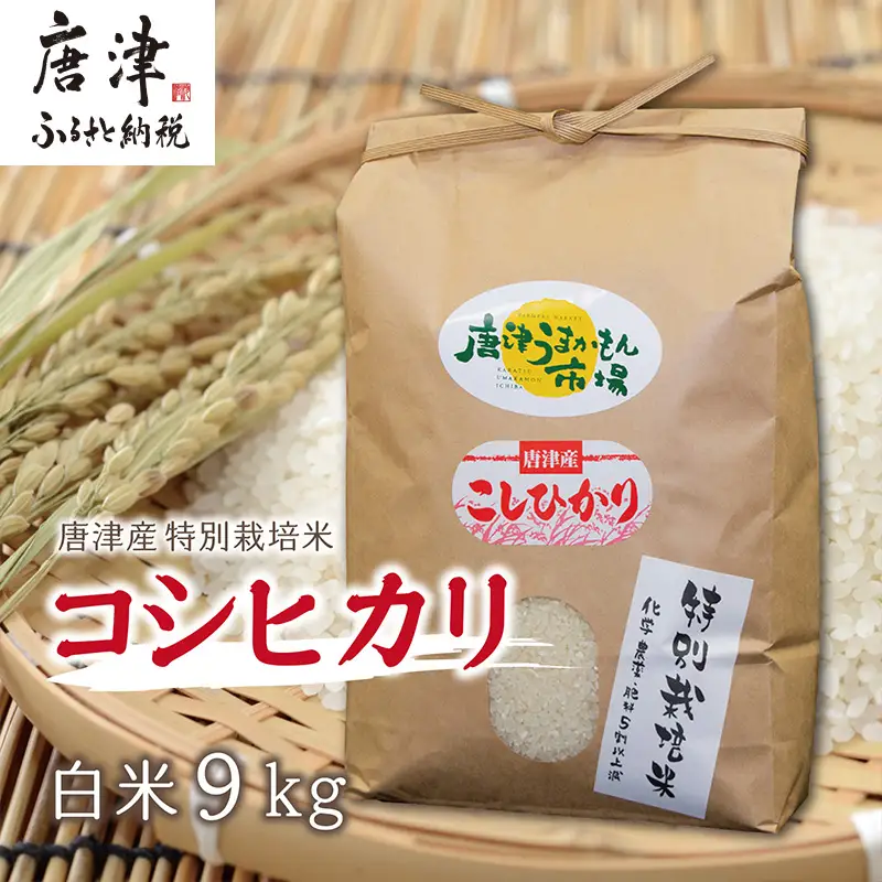 唐津産特別栽培米 コシヒカリ(白米) 4.5kg×2袋(合計9kg)