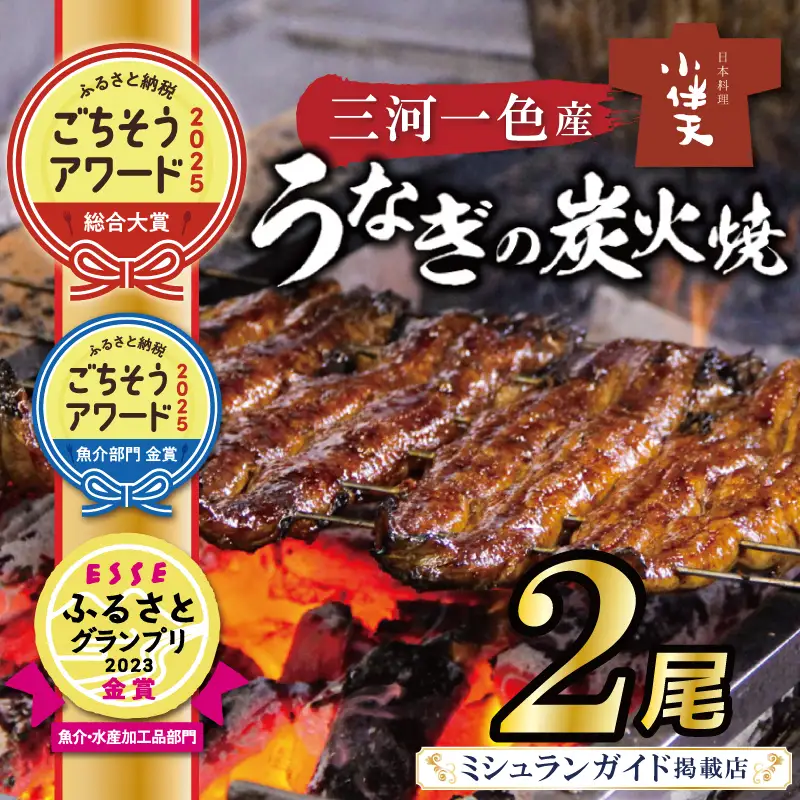 【ミシュランガイド掲載店】【ごちそうアワード2025 総合大賞】三河一色産うなぎの炭火焼 2尾  国産 冷蔵 簡単調理 職人 鰻 ウナギ たれ ギフト 贈り物 ご褒美 蒲焼き うな重 ひつまぶし 人気 高リピート 創業大正九年 日本料理 小伴天 ESSEふるさとグランプリ金賞受賞 H007-100