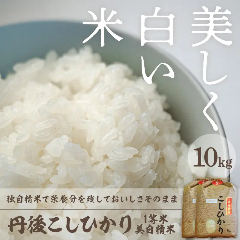 令和7年産 美白精米 丹後こしひかり 10kg(5kg×2) 1等米