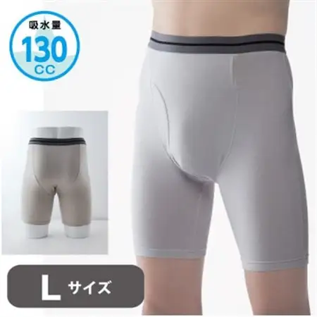 スーパーさらりん 男性用 Lサイズ  グレー 1枚 失禁パンツ (尿もれパンツ)【1268129】