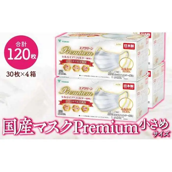 マスク（大容量）高級国産不織布マスク（小さめ）　30枚入×4箱