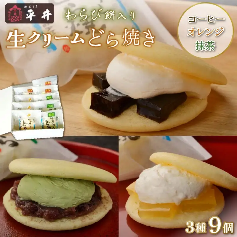 どら焼き 生どら Bセット 9月10日まで 和菓子 おやつ スイーツ 生クリーム わらび餅 オレンジ 抹茶 静岡 伊豆 下田 平井製菓