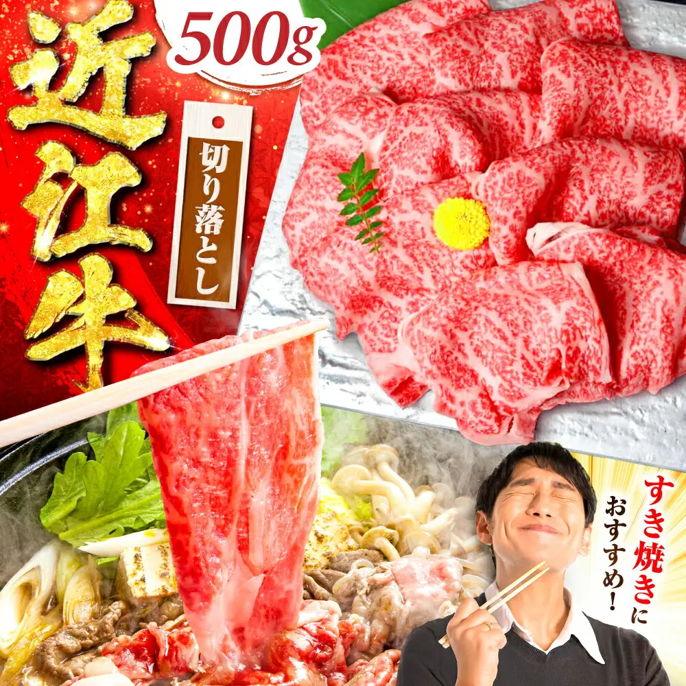 近江牛 すき焼き用 切り落し 500g BIBH005 近江牛