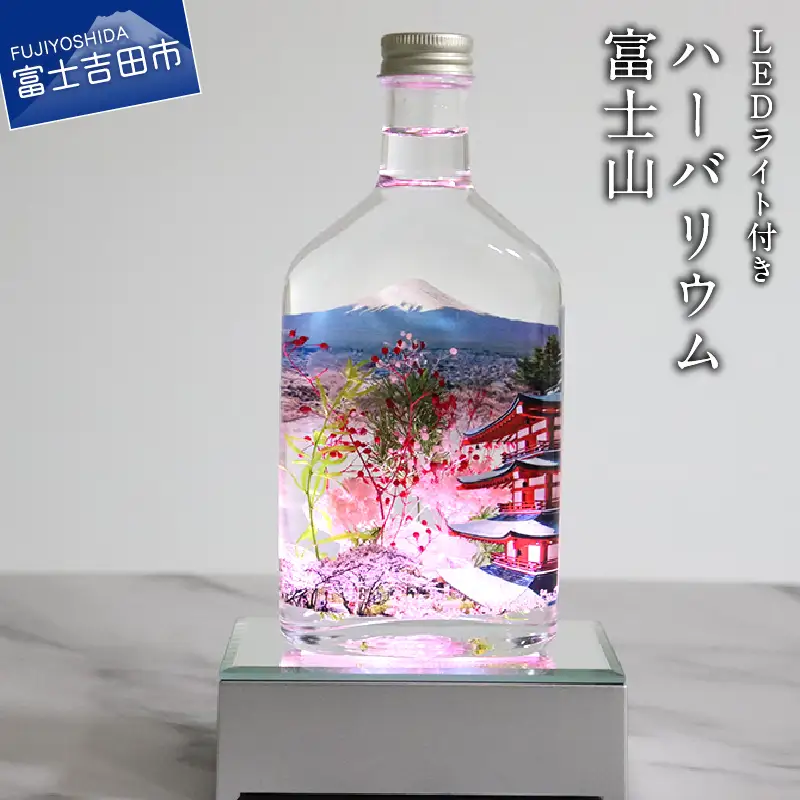 【LEDライト付】ハーバリウム 富士山