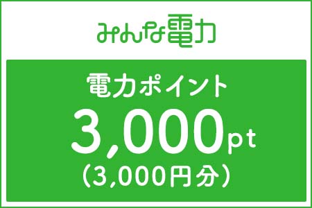 【みんな電力】電力ポイント（3,000Pt分）